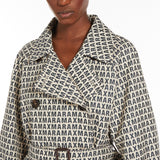 Double-breasted trench coat in water-repellent jacquard