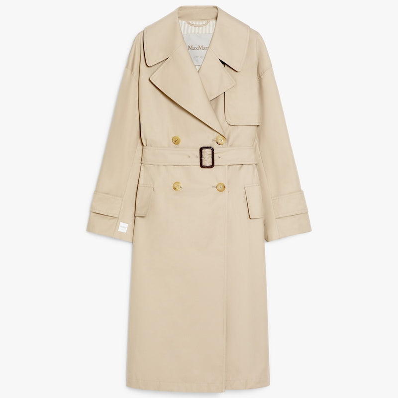 Double-breasted trench coat in water-repellent twill