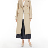 Double-breasted trench coat in water-repellent twill