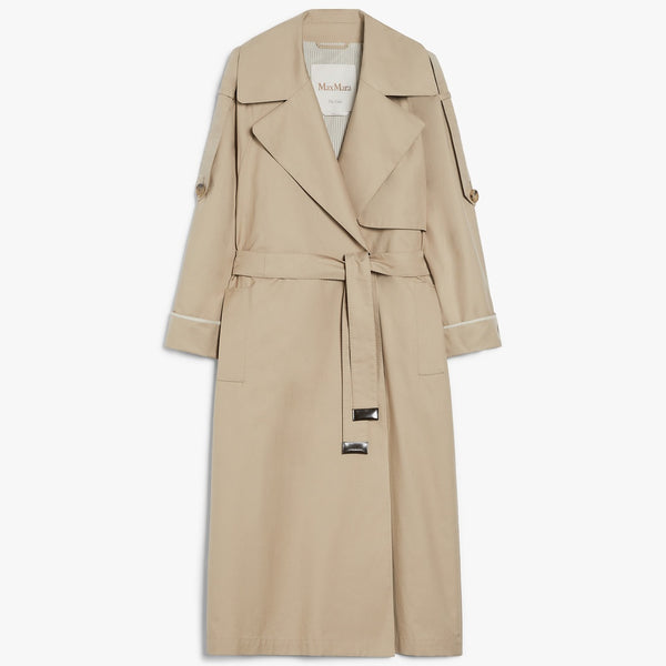 Oversized trench coat in water-repellent twill