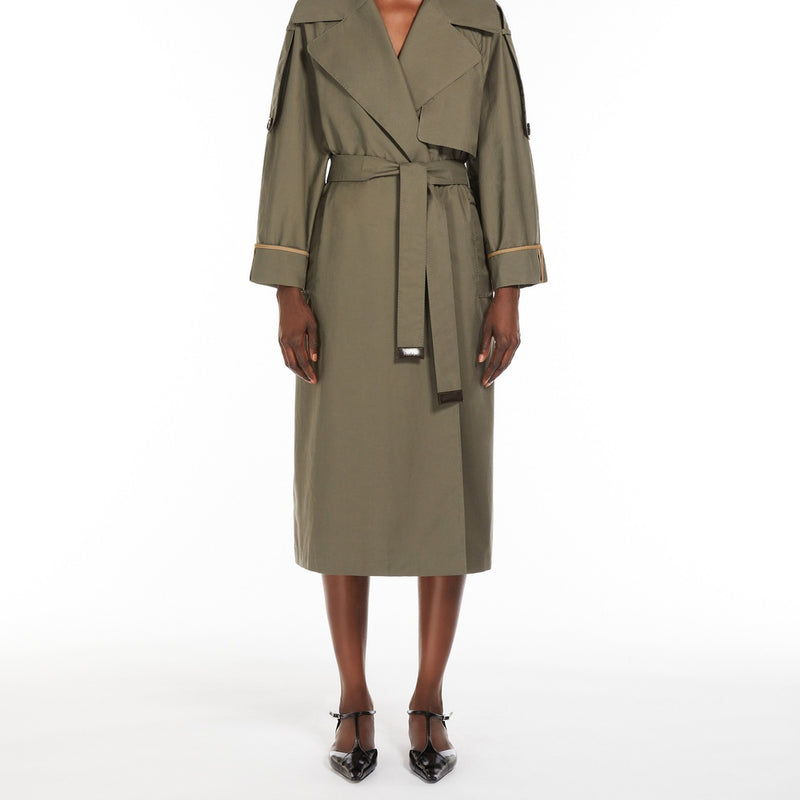 Oversized trench coat in water-repellent twill