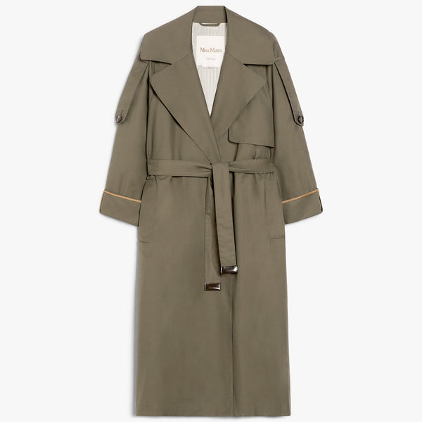 Oversized trench coat in water-repellent twill
