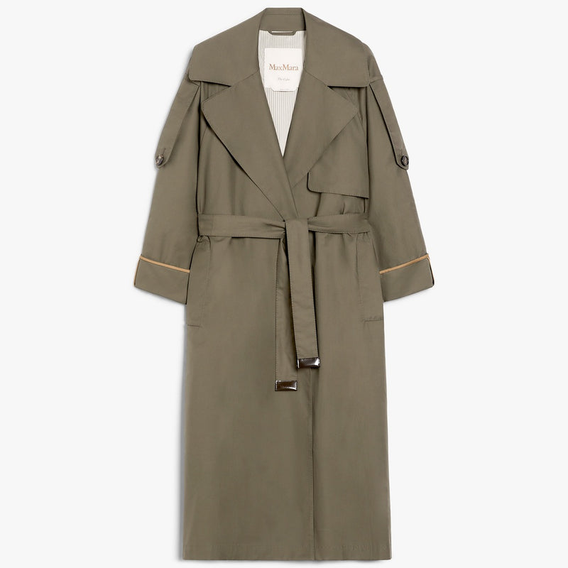 Oversized trench coat in water-repellent twill