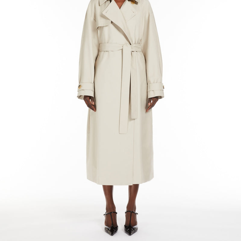 Water-repellent twill trench coat