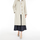 Single-breasted water-repellent twill trench coat