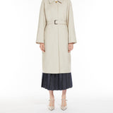 Single-breasted water-repellent twill trench coat