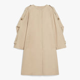 Water-repellent cotton midi trench coat