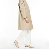 Water-repellent cotton midi trench coat