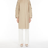Water-repellent cotton midi trench coat
