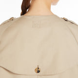 Water-repellent cotton midi trench coat
