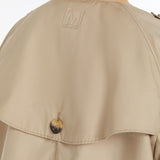 Water-repellent twill crew-neck trench coat