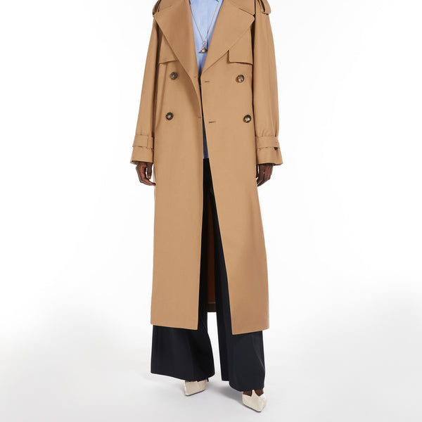 Oversized water-repellent cotton trench coat