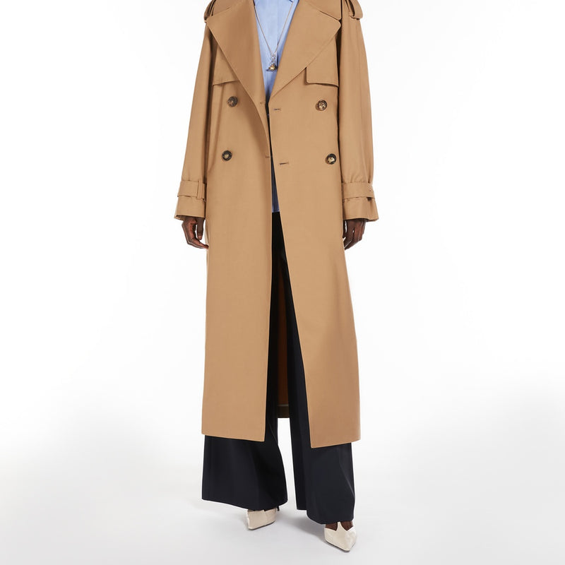 Oversized water-repellent cotton trench coat