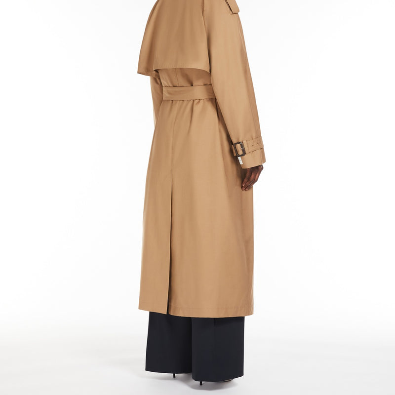 Oversized water-repellent cotton trench coat