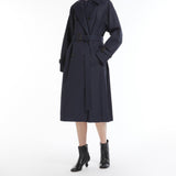 Reversible trench coat in water-repellent gabardine