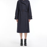 Reversible trench coat in water-repellent gabardine
