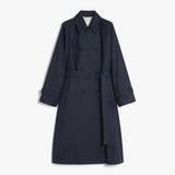 Reversible trench coat in water-repellent gabardine