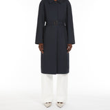 Single-breasted water-repellent twill trench coat