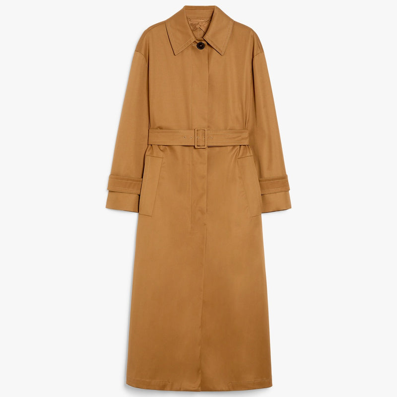 Water-repellent gabardine trench coat