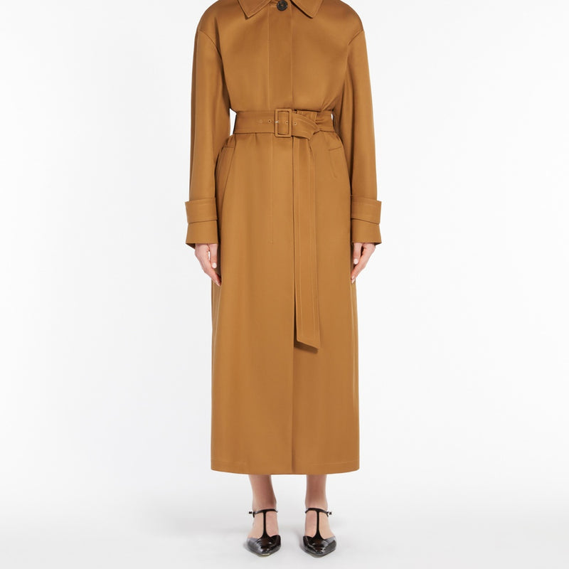 Water-repellent gabardine trench coat