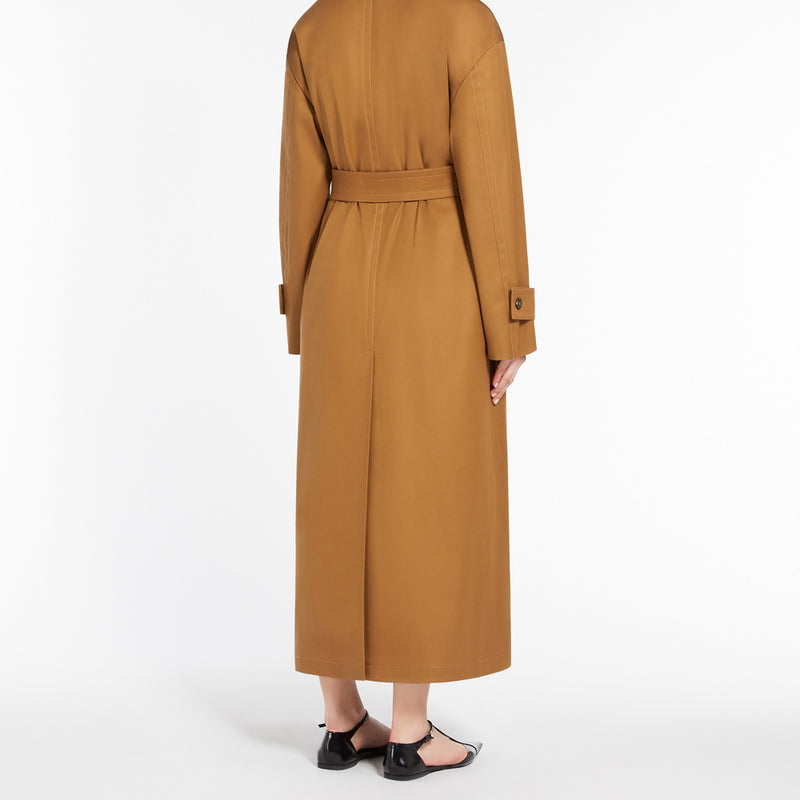 Water-repellent gabardine trench coat