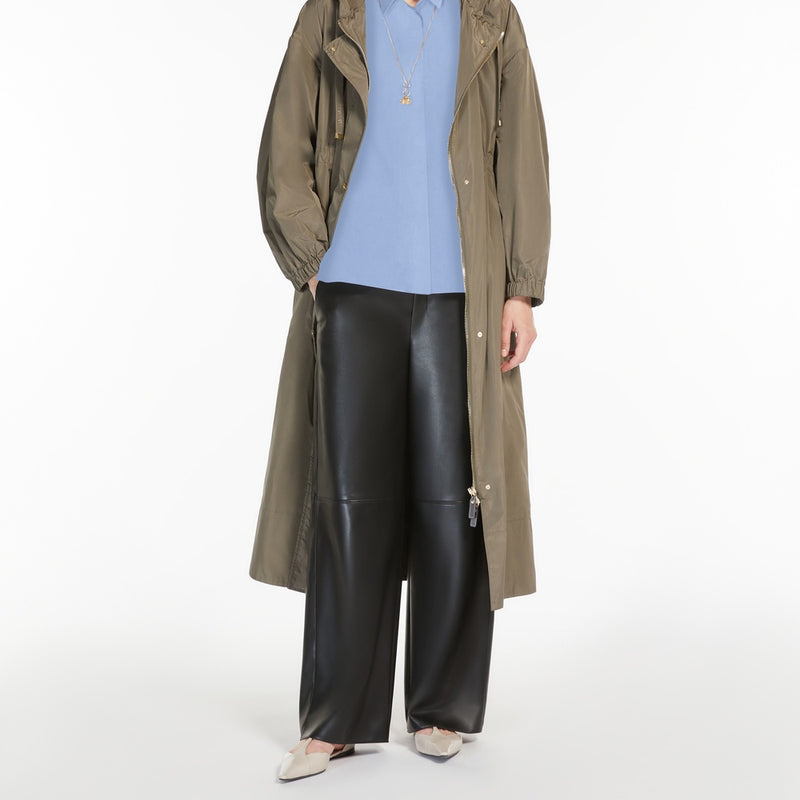 Long, water-repellent taffeta parka
