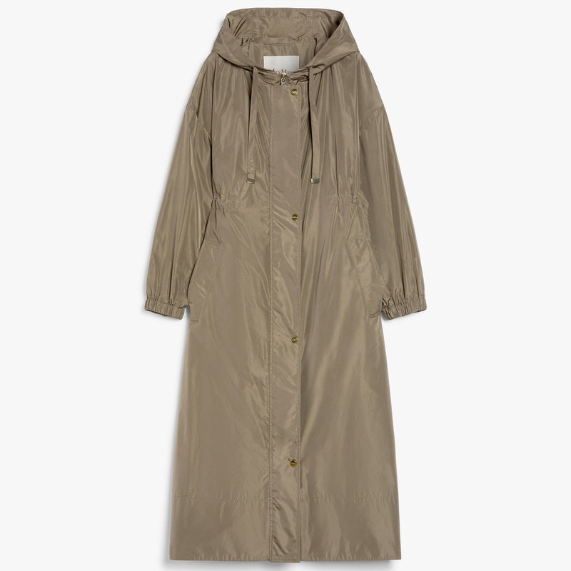 Long, water-repellent taffeta parka