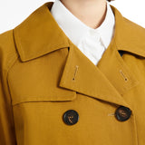 Water-repellent cotton and linen cropped trench coat