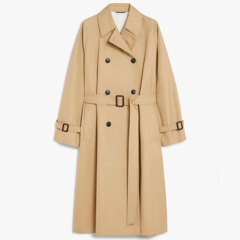 Reversible trench coat in water-repellent gabardine