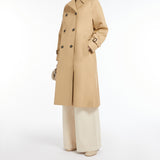 Reversible trench coat in water-repellent gabardine