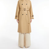 Reversible trench coat in water-repellent gabardine