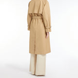 Reversible trench coat in water-repellent gabardine