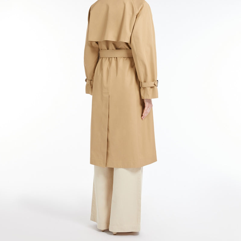 Reversible trench coat in water-repellent gabardine