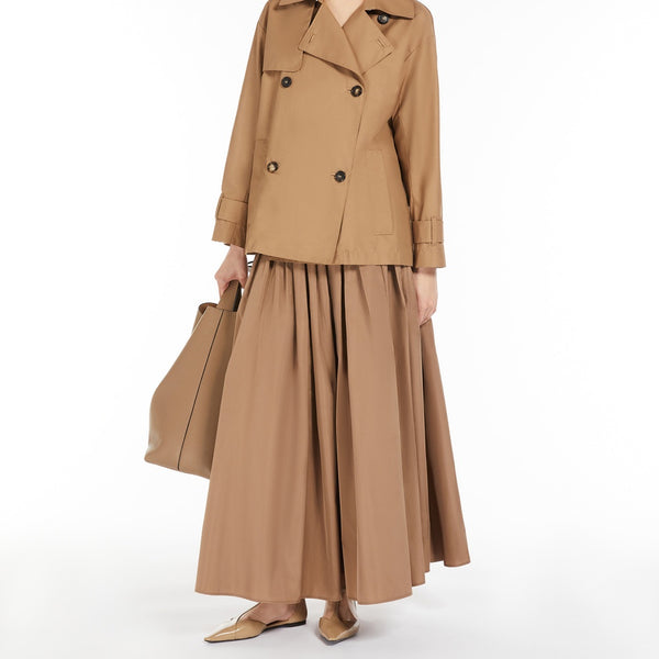 Short trench coat in water-repellent twill