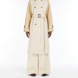Reversible trench coat in water-repellent gabardine
