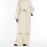 Reversible trench coat in water-repellent gabardine