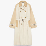 Reversible trench coat in water-repellent gabardine