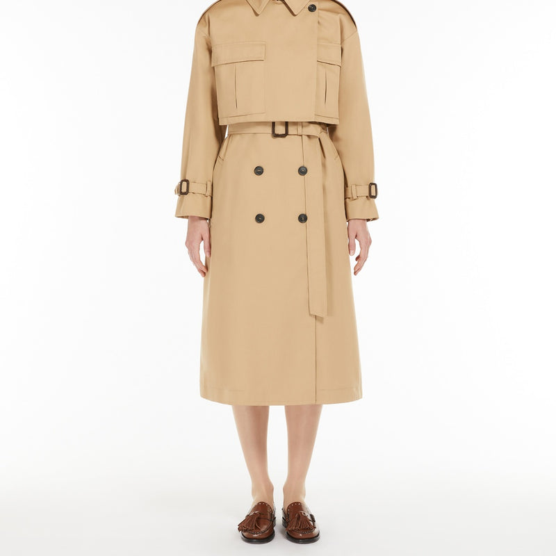3-in-1 water-repellent gabardine trench coat
