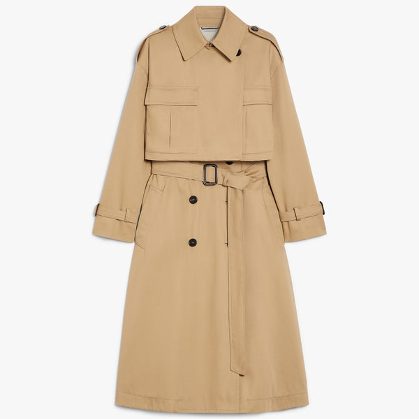 3-in-1 water-repellent gabardine trench coat