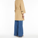 Water-repellent gabardine double-breasted trench coat