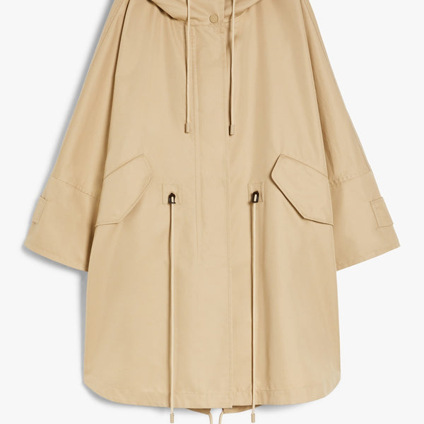 Water-repellent cotton gabardine cape