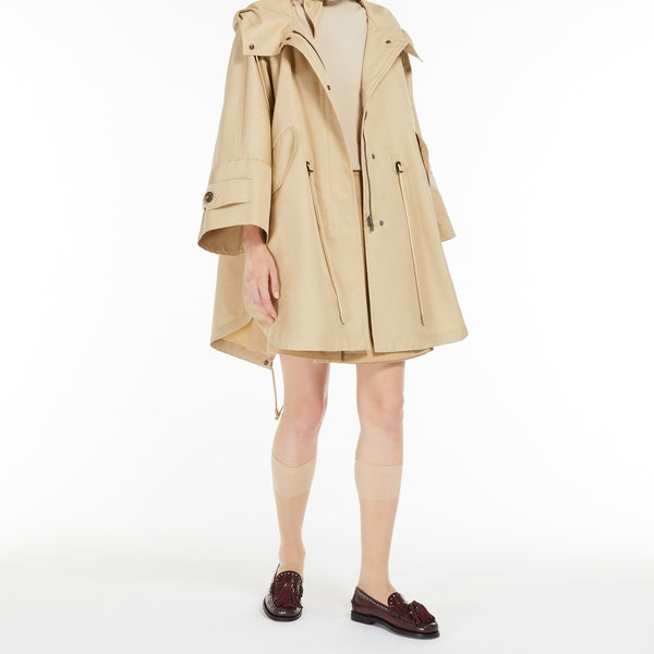 Water-repellent cotton gabardine cape