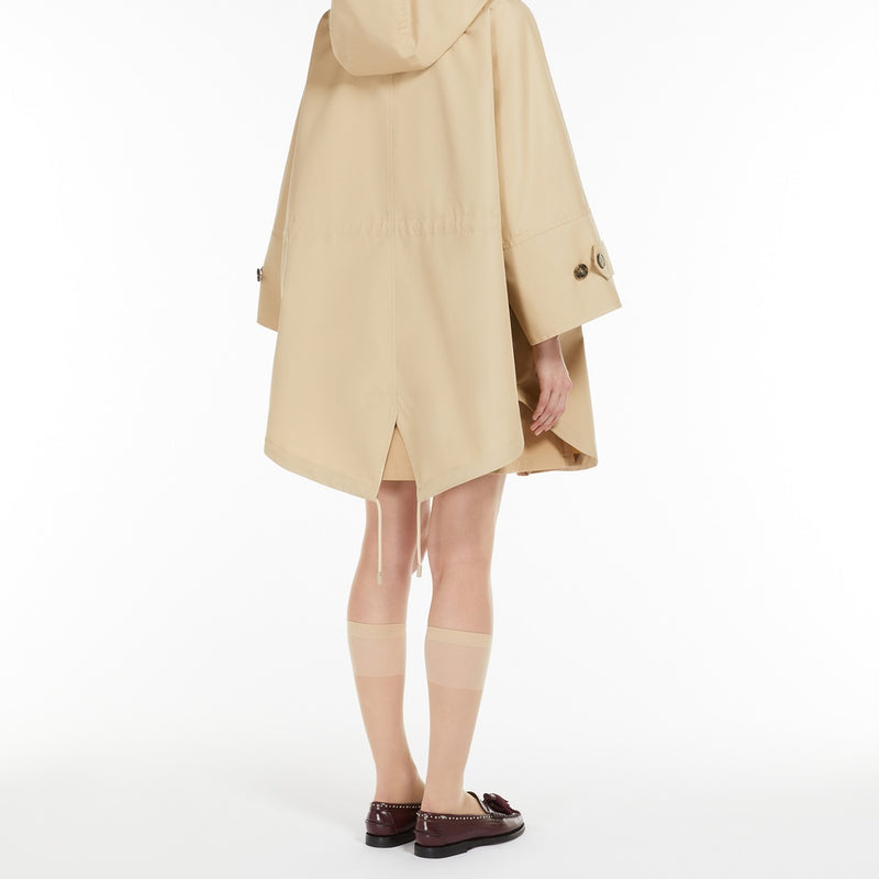 Water-repellent cotton gabardine cape