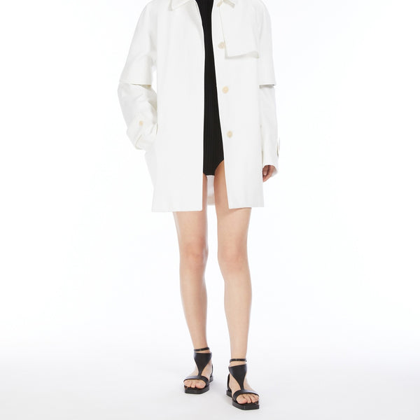 Water-repellent gabardine trench coat