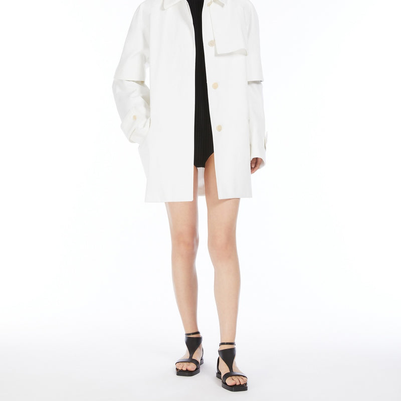 Water-repellent gabardine trench coat