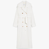 Double-breasted wool trench coat