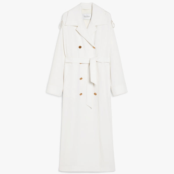 Double-breasted wool trench coat