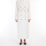 Double-breasted wool trench coat