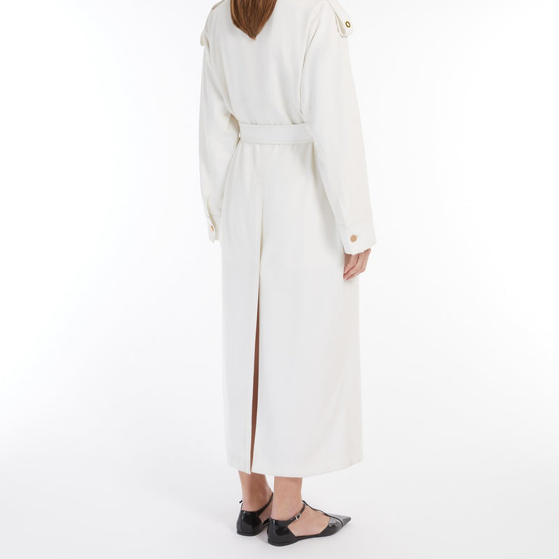 Double-breasted wool trench coat