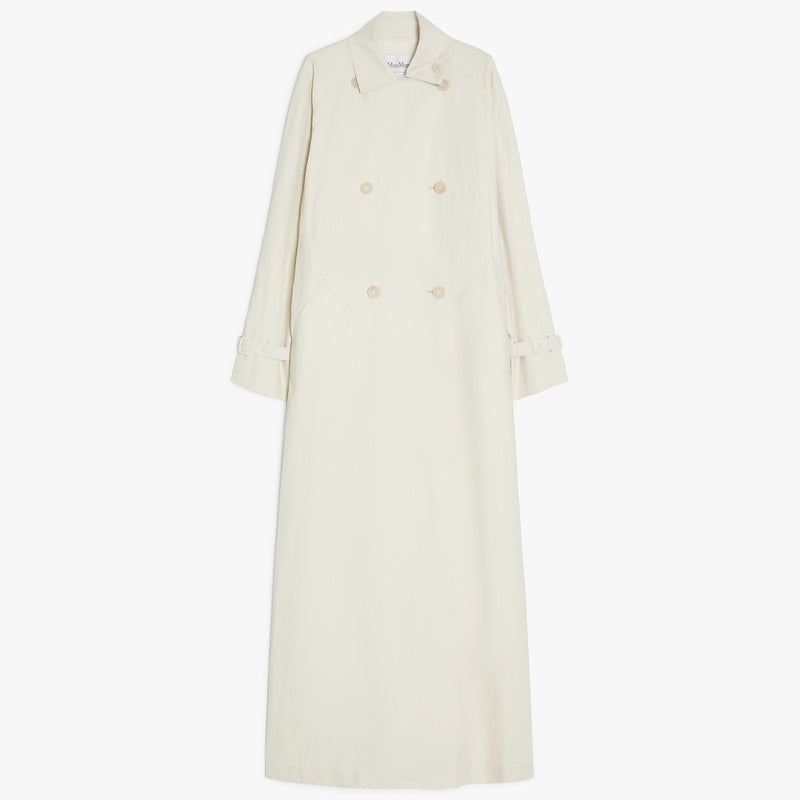 Long linen cloth trench coat